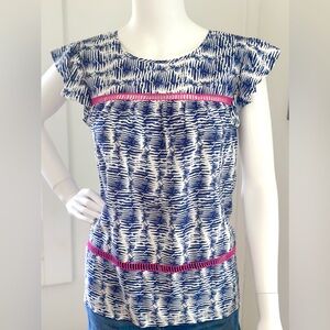 Vineyard Vines Watercolor Lines Sleeveless Top Size Medium M